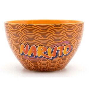 Naruto Team 7 Ceramic Ramen Bowl 20oz No Chopsticks Bioworld Orange 2002